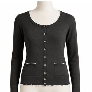 NWOT Classic Black Button-Up Women's Sweater
